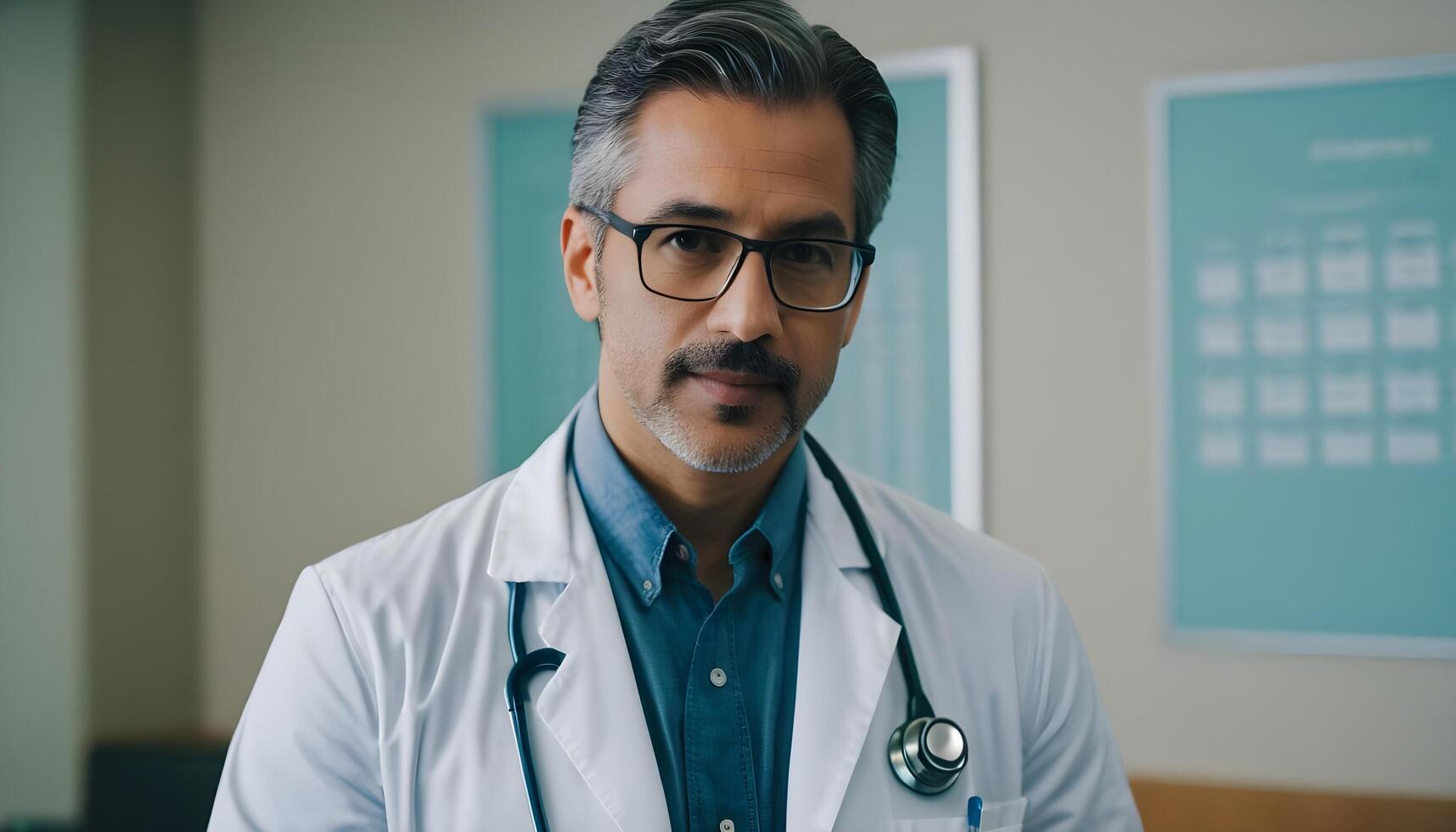 Doctor in hospital office background photo
