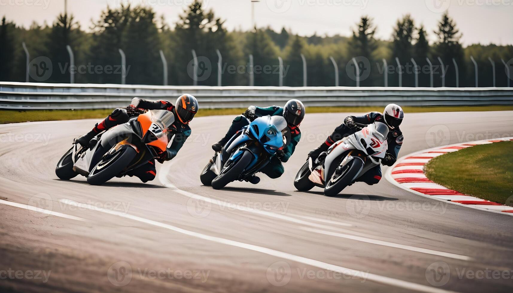 Heavy bike racers on track photo