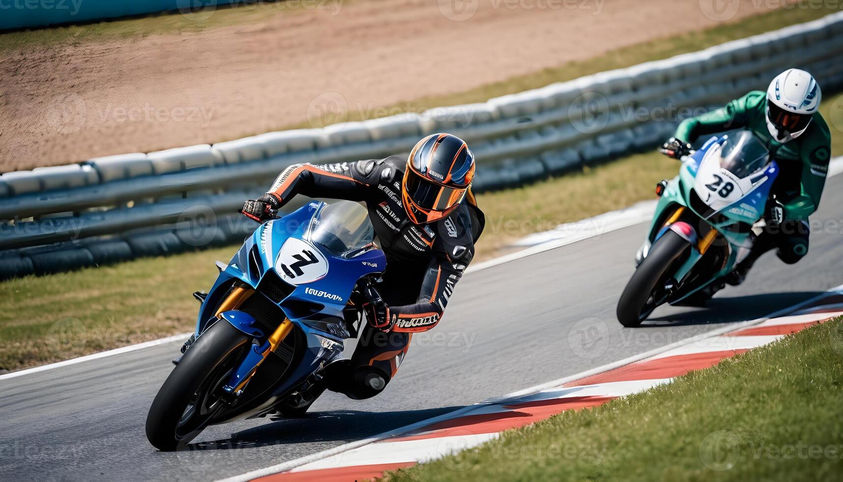 Heavy bike racers on track photo