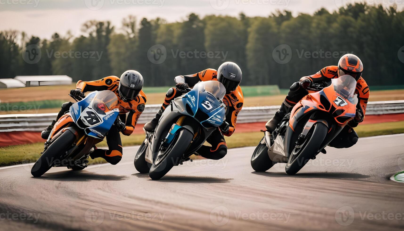 Heavy bike racers on track photo