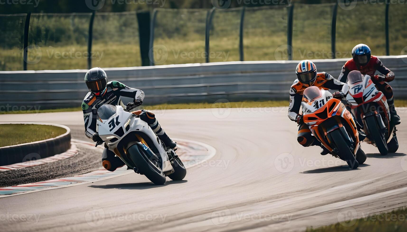 Heavy bike racers on track photo