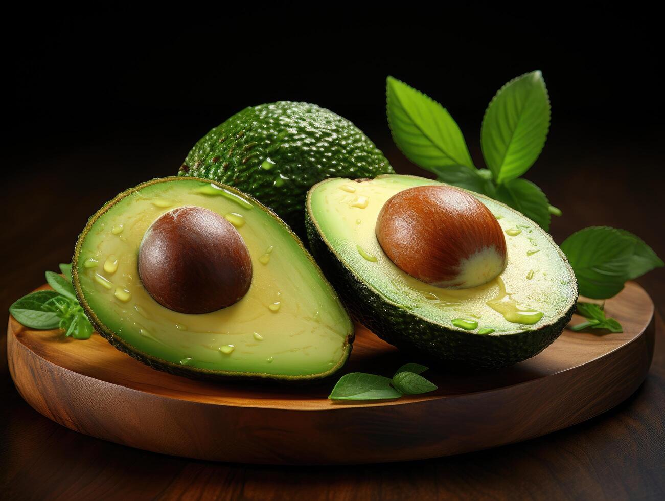Green Avocado and Leaf Freshness and Nutrition for Healthy Eating and Wellbeing photo