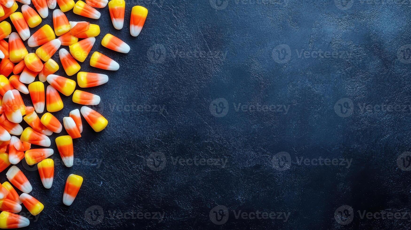 Candy Corn Border on Dark Background for Halloween photo