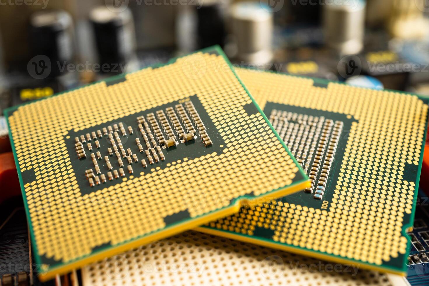 Central Processing Unit, CPU chip processor of computer mainboard, electronic technology. photo