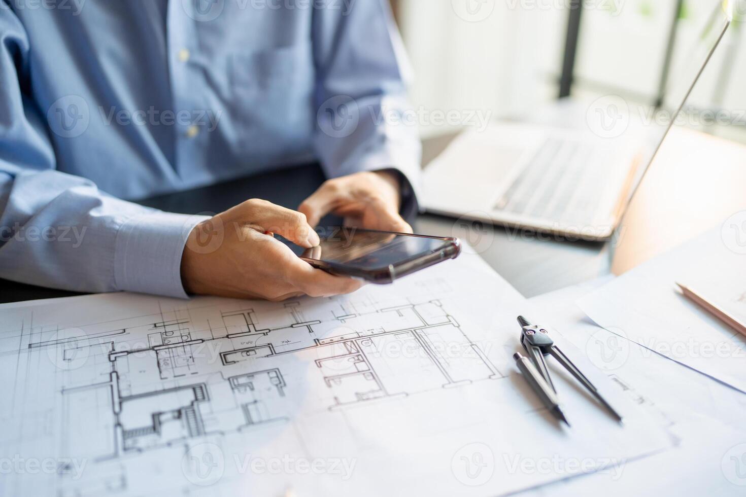 Architecture Man drawing on architectural Creative project business architecture building construction Industrial engineering Achievement Planning photo