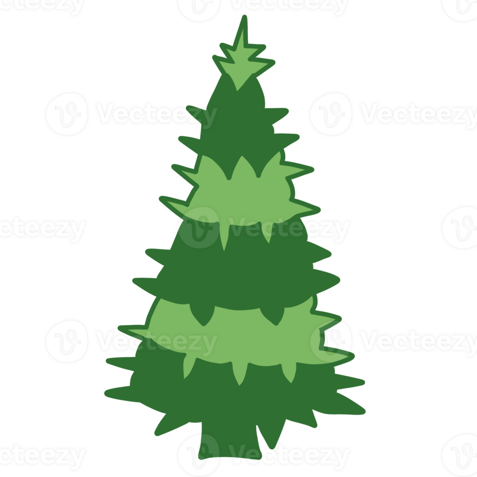 Hand drawn watercolor illustration of a green winter tree adorned with festive holiday elements. The cozy and traditional design is ideal for Christmas decor, greeting cards. png