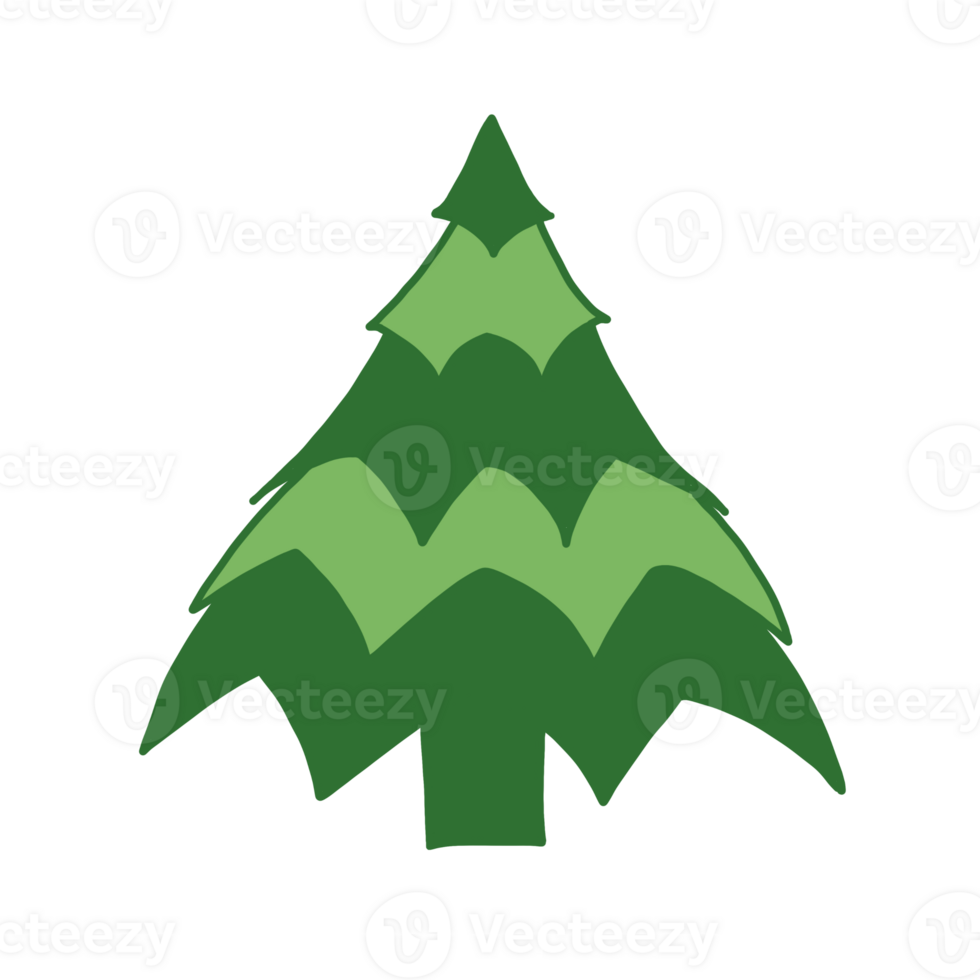 Hand drawn watercolor illustration of a soft green and dark green winter tree adorned with festive holiday elements. The cozy and traditional design is ideal for Christmas decor, greeting cards. png
