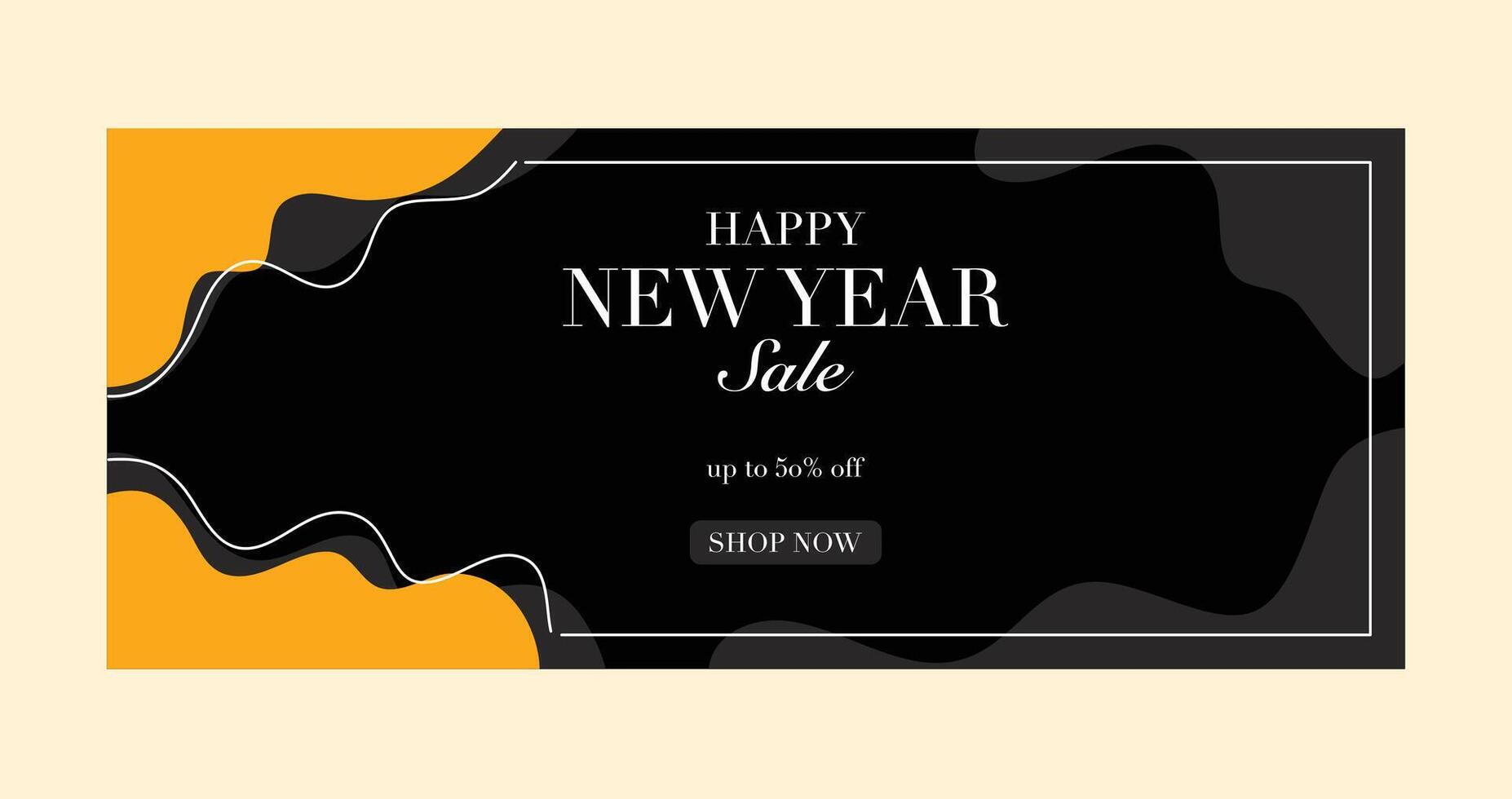 Abstract background horizontal New year sale banner template vector
