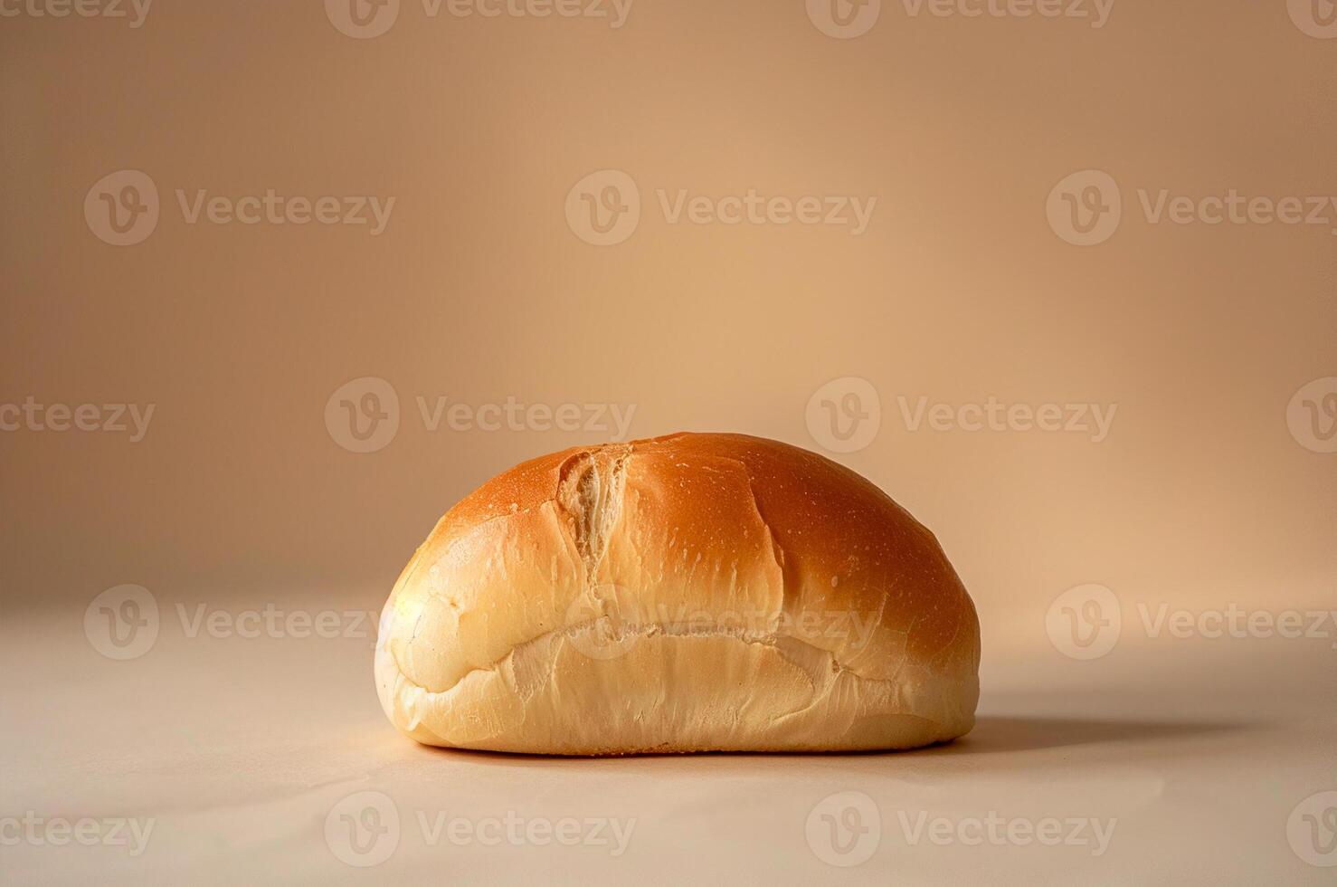 Freshly baked white bread side view, advertisement photo