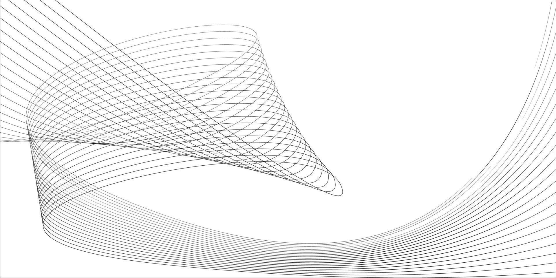 Black wavy lines isolated on white background abstract design vector