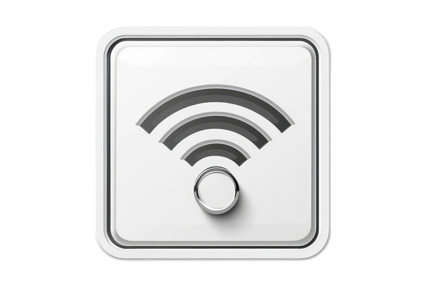 A wifi symbol on a white button png