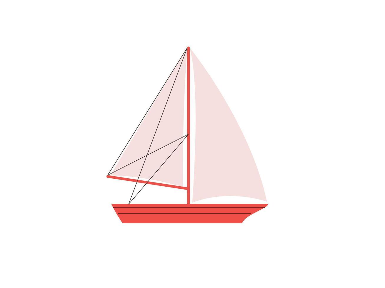 Sailboat. Sailing ship. wind sail boat, yacht design element vector