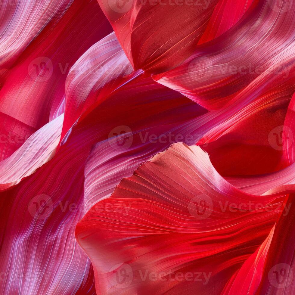 A close-up view reveals vivid red floral textures, with smooth, flowing shapes intermingling. The natural design captivates with its intricate detailing and rich color variations photo