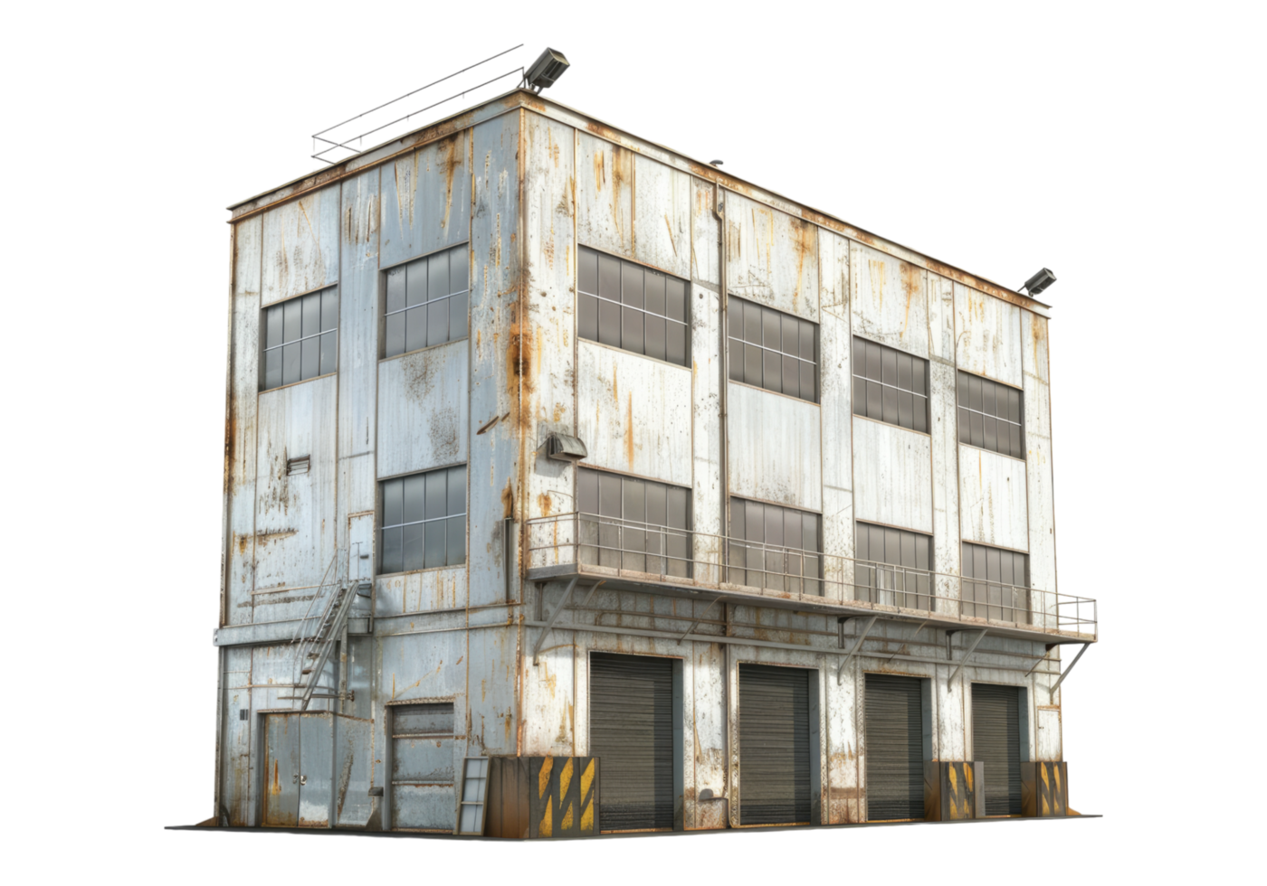 A building with a lot of rust on it png