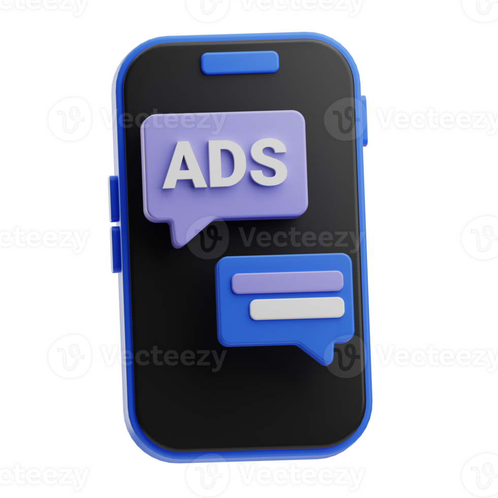 Ads Chat Business marketing illustration 3D png