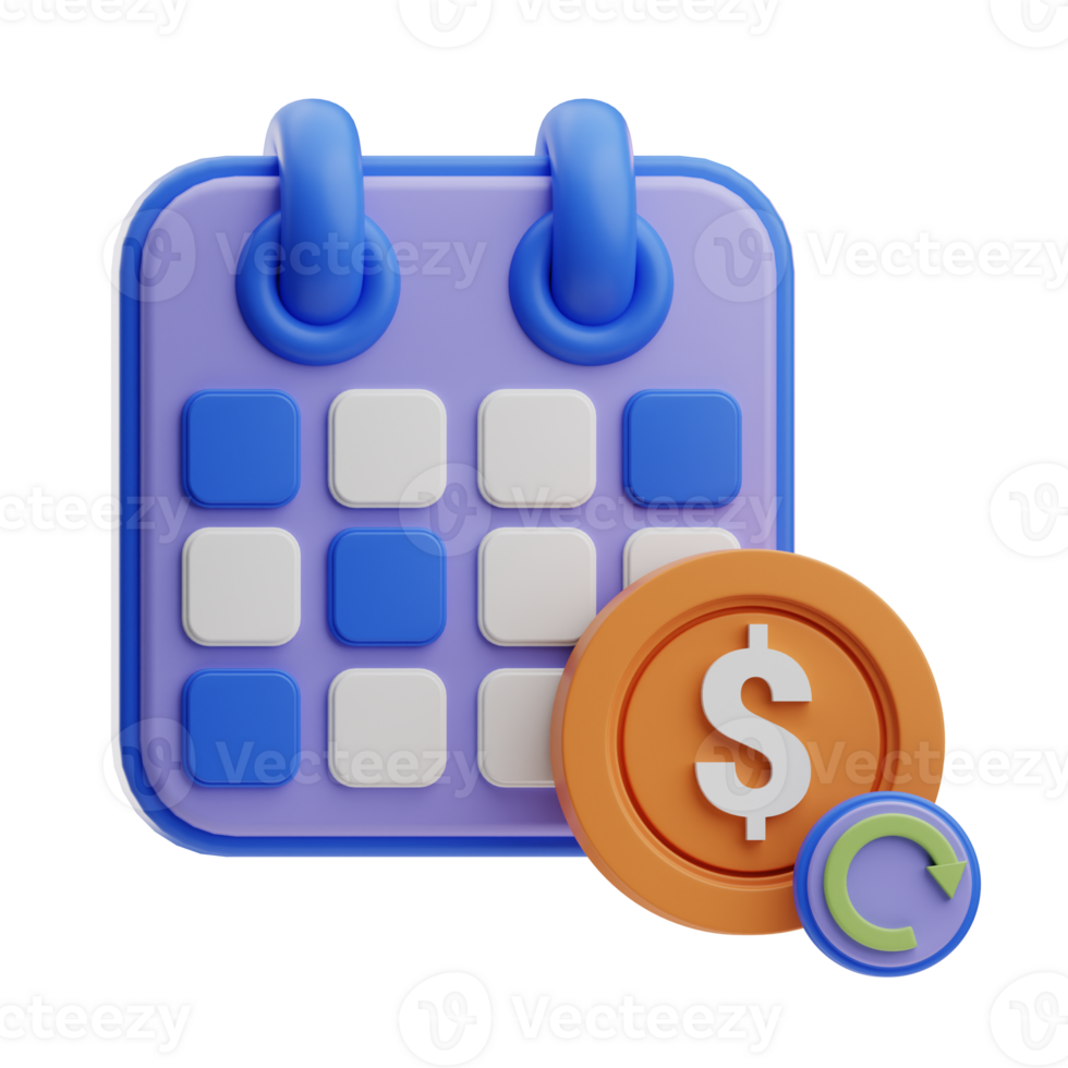 Financial Schedule Business marketing illustration 3D png