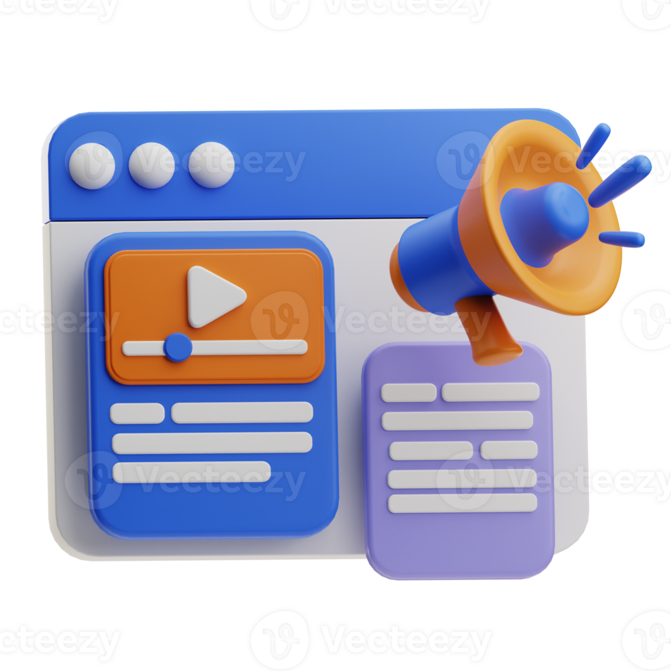 Web Ads Business marketing illustration 3D png