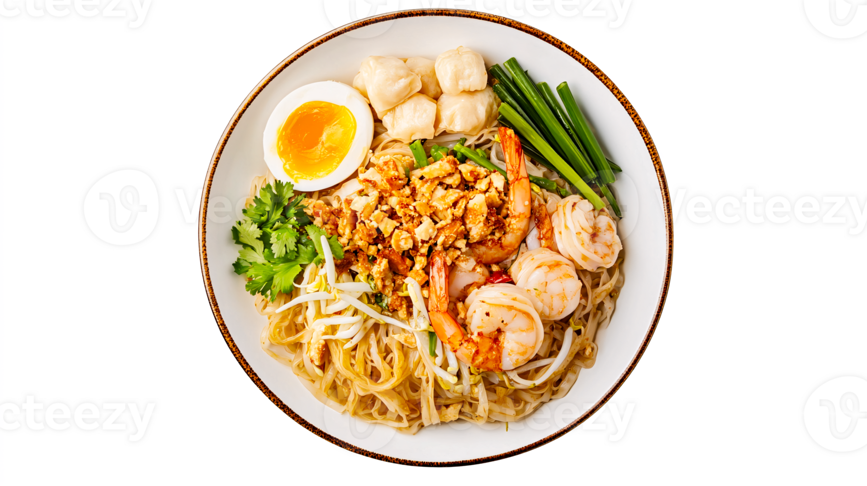 Pad thai isolated on plain background for asia food illustration png