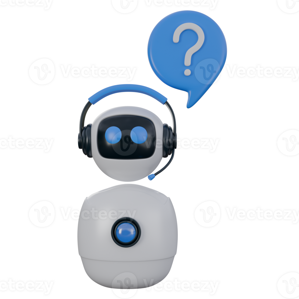 3d render illustration of virtual assistant,smart robot, technology 3d elements, rendering. it can be used for any purpose. png