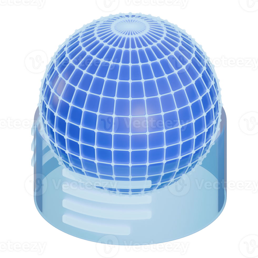 3d render illustration of the world with hologram around it, 3d elements, rendering. it can be used for any purpose. png