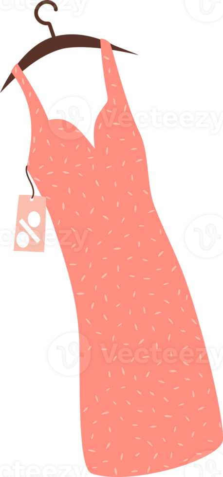 Hanger with fashionable pink dress on sale png