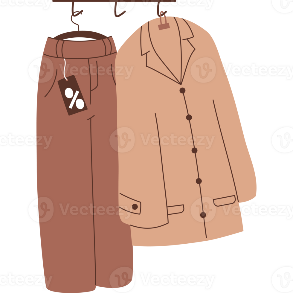 Hanger with Fashion Clothes Pants and Coat png
