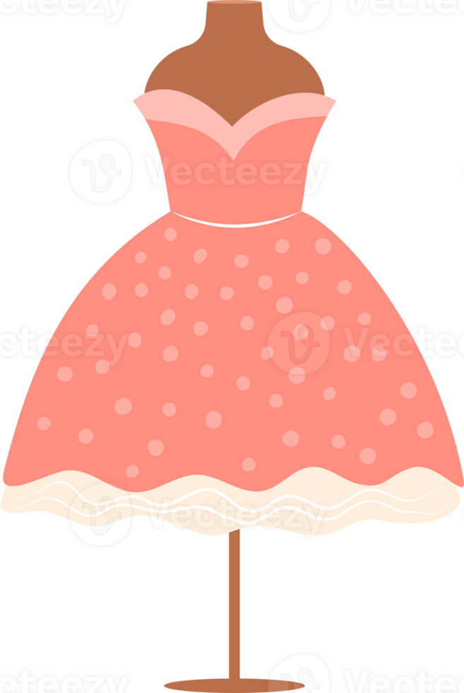 Mannequin with pink women evening dress png