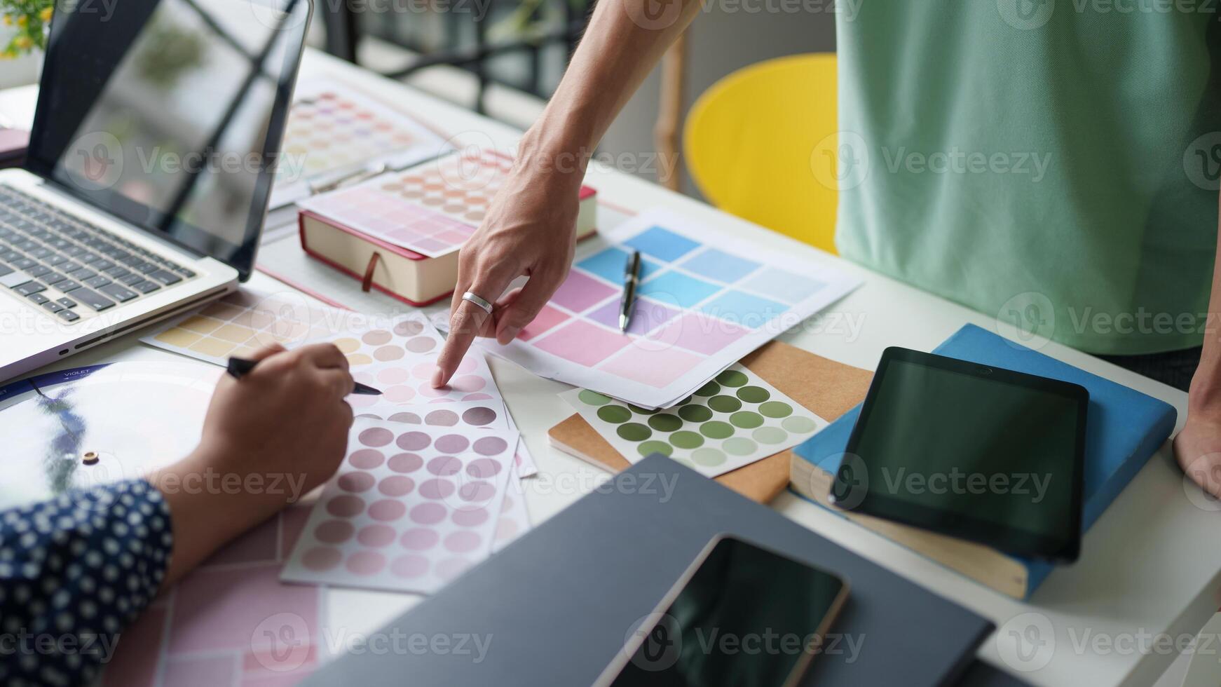 Business People Meeting Design Ideas professional investor working new start up project. business workers working discussing together planning in office. photo