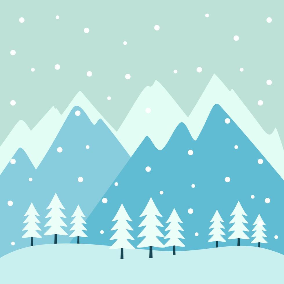 Illustration of winter nature lanscape vector