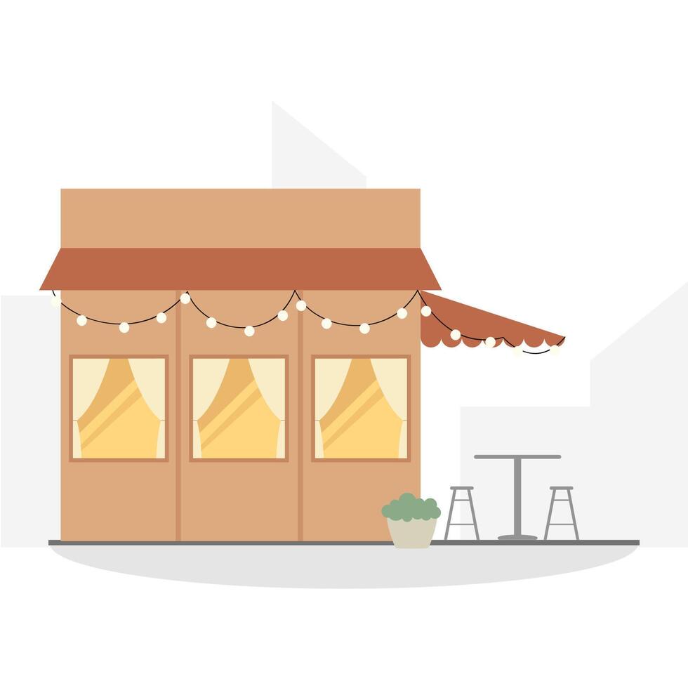 flat design shop building vector
