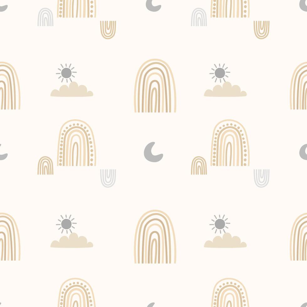 Seamless pattern rainbow vector
