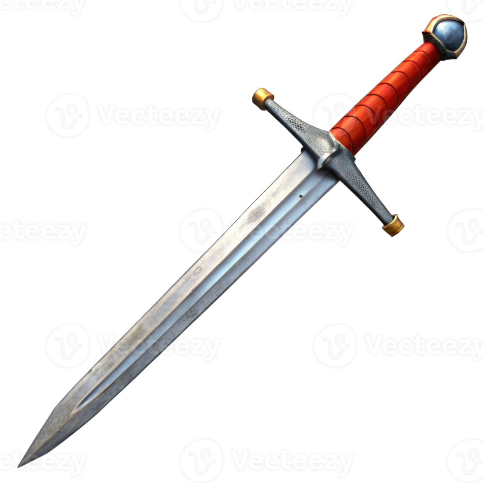 Medieval Swords with Rustic Design isolated on transparent background cutout png