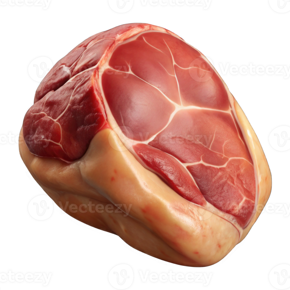 Raw meat on a cutting board isolated on transparent background cutout png