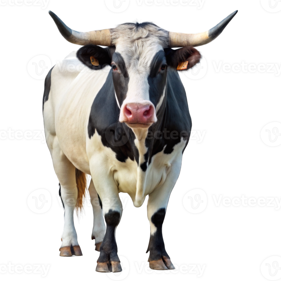 Bull isolated, Buffalo , Ox cutout , Bullfight Concept looking at camera png
