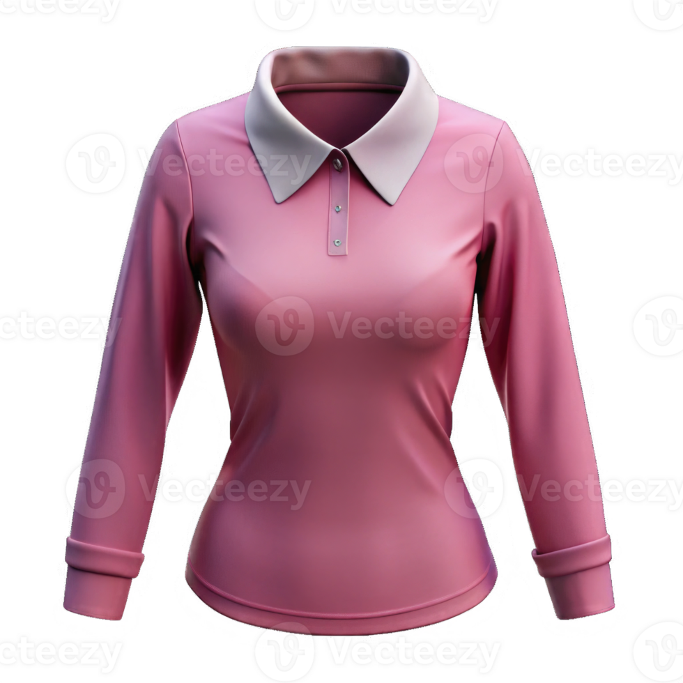 Elegant women pink collar shirt isolated on transparent background cutout png