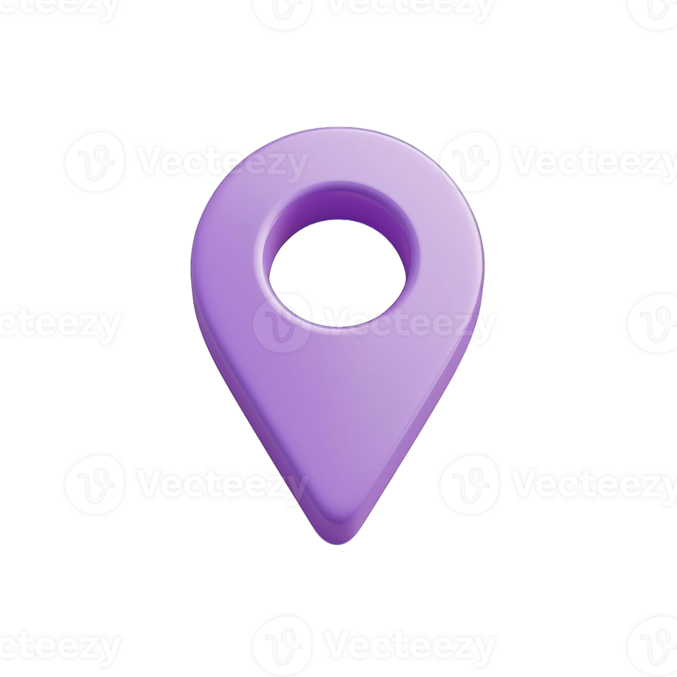 3D Render Pin for Delivery Location Coordination png