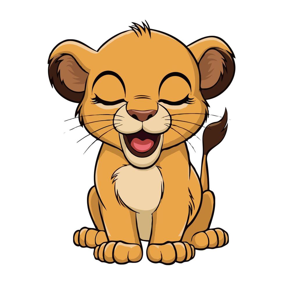 The lion king cartoon illustration on white vector