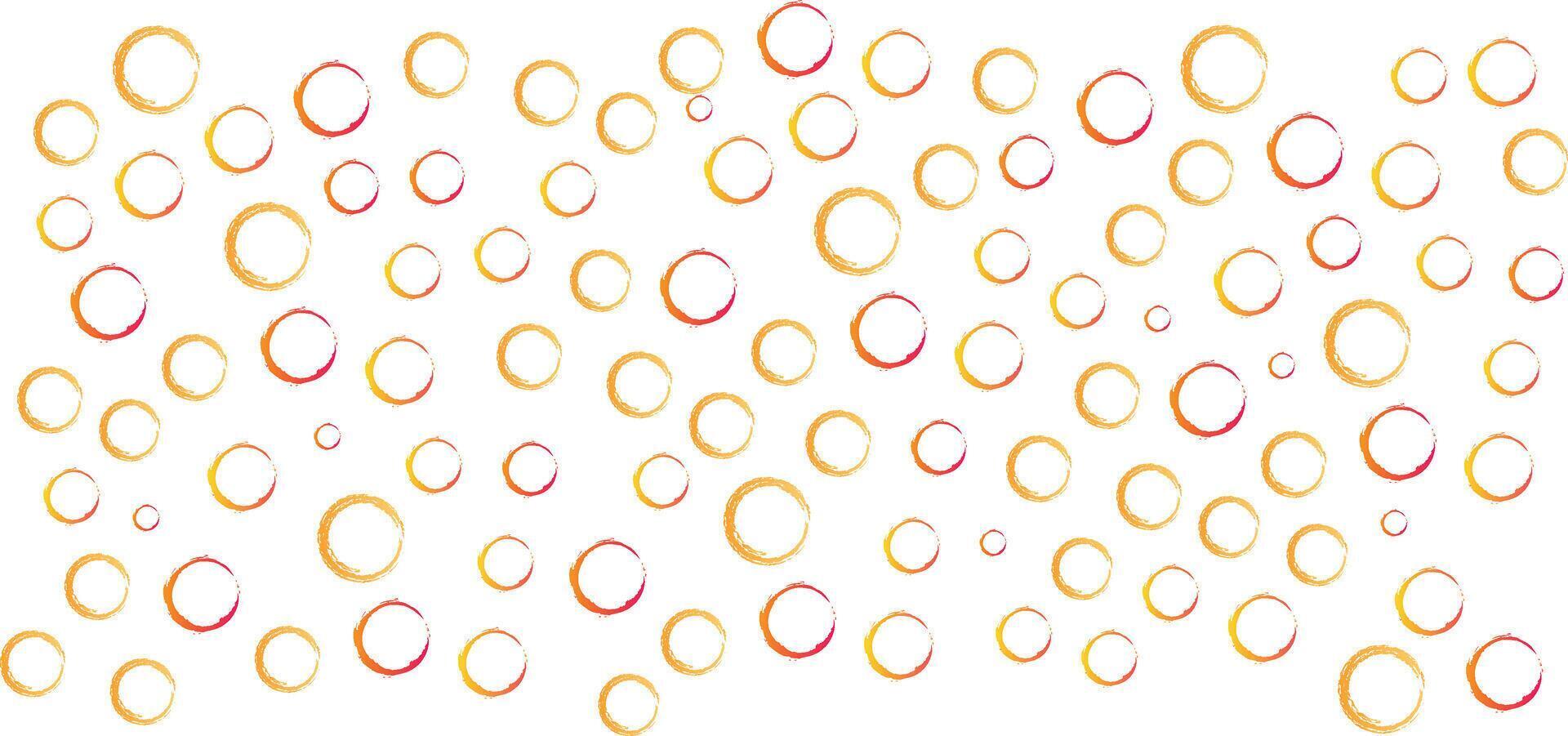circle shapes drawn with dry brush, design elements In doodle style. vector