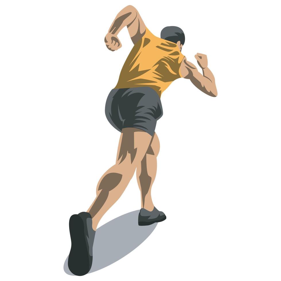 of a running man seen from behind vector