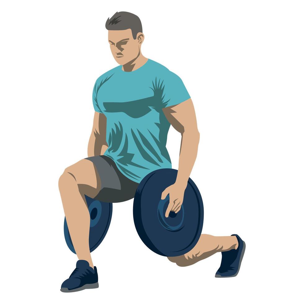 illustration of a man doing weight training vector