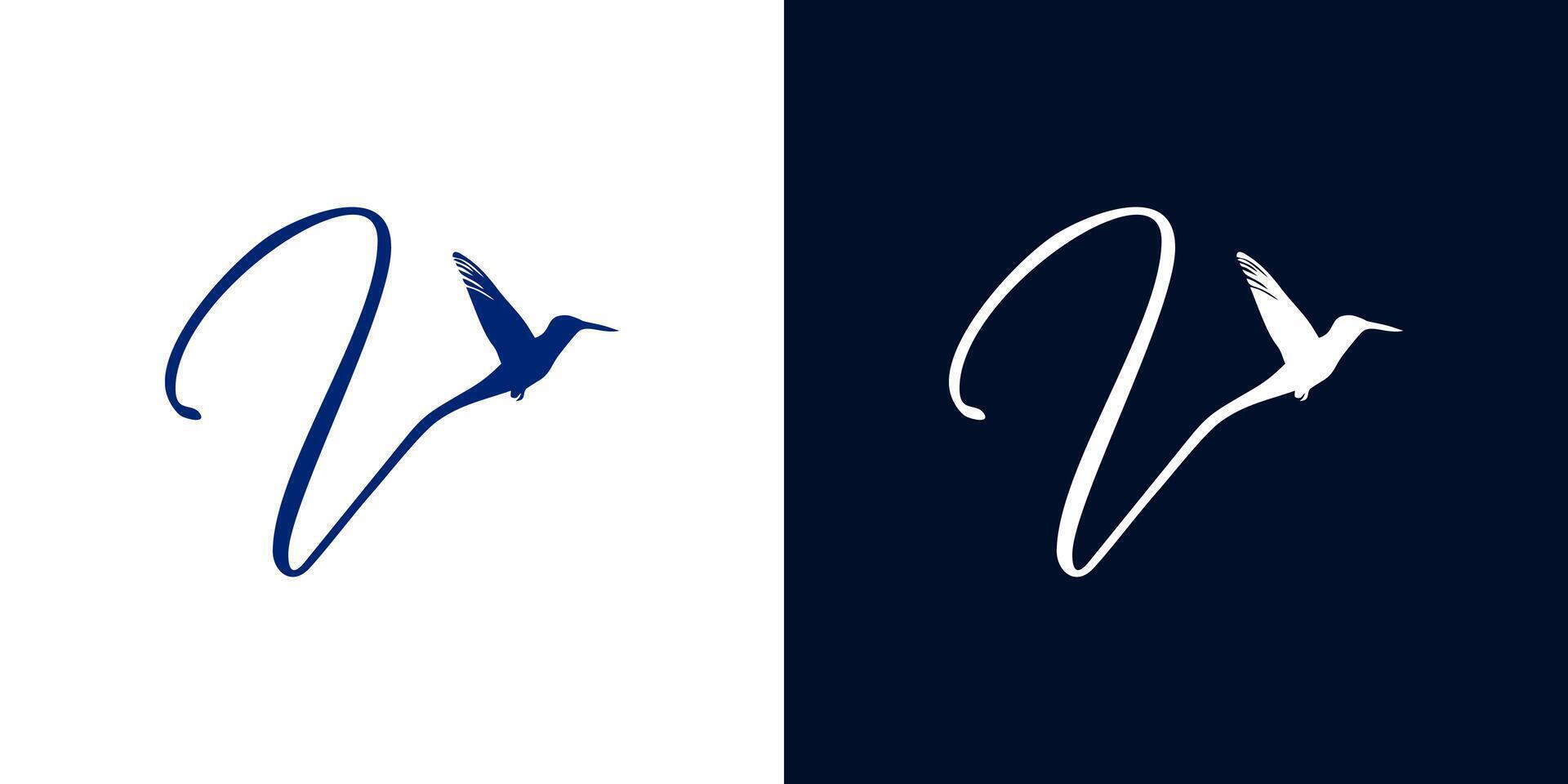 Ribbon bird abstract icon logo background graphic design isolated vector