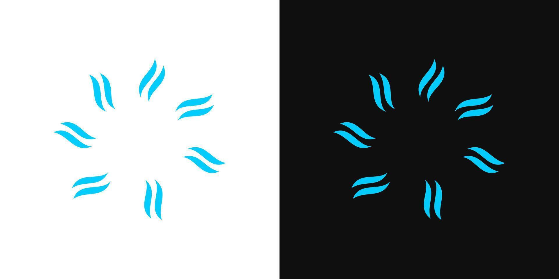 Air round circle icon abstract logo business conditioner ventilation design vector