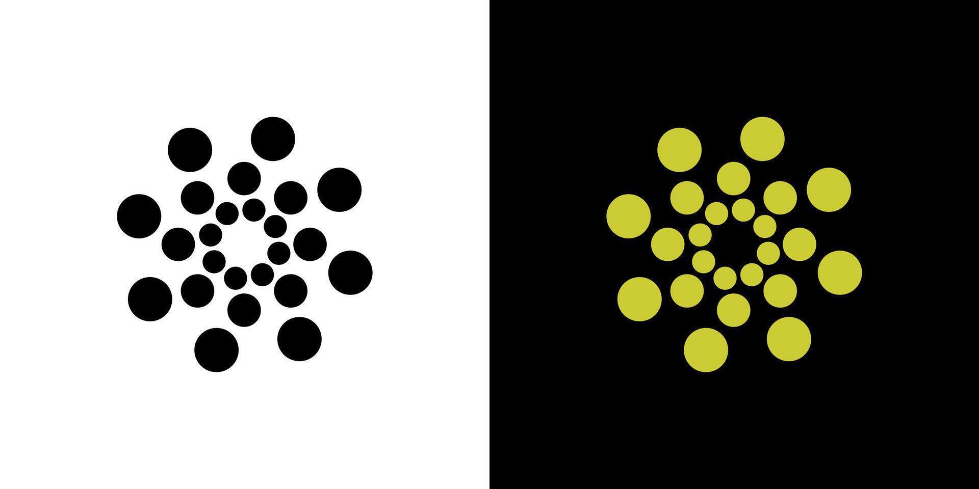 Dot circular icon logo spiral circle pattern abstract design vector