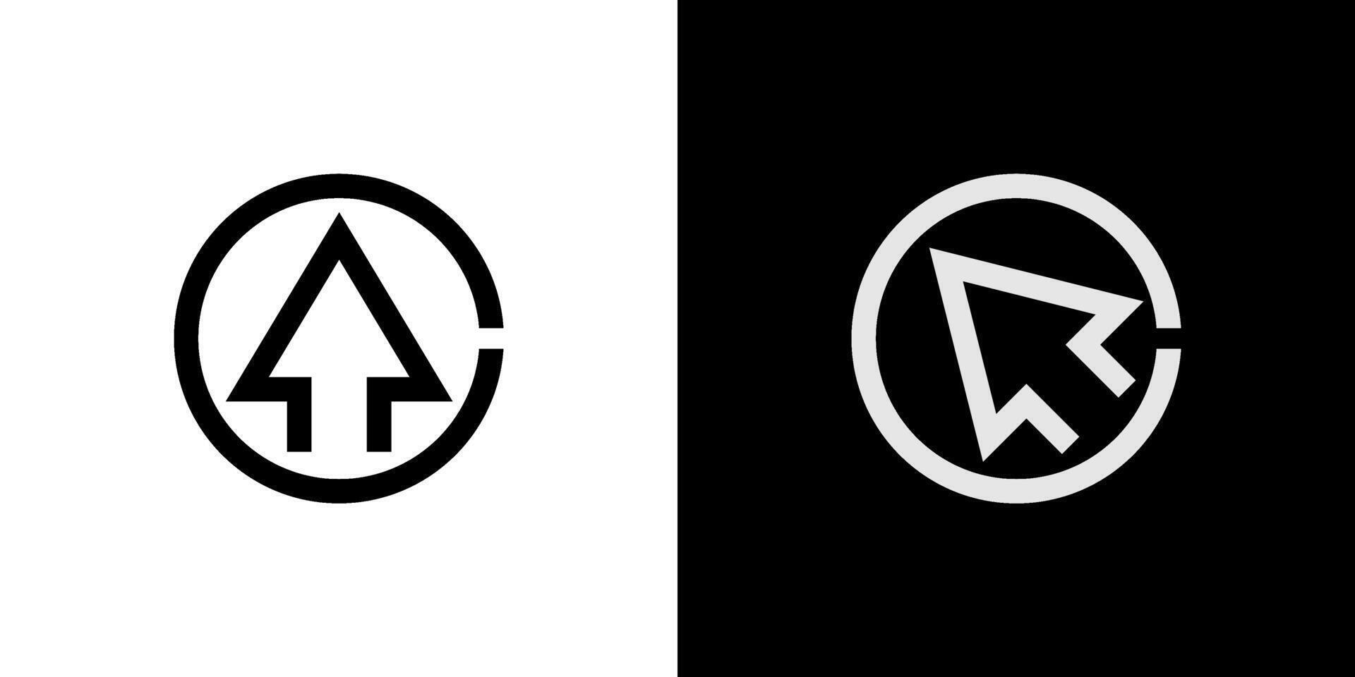 Arrow up inside in the circle icon logo business graphic design vector