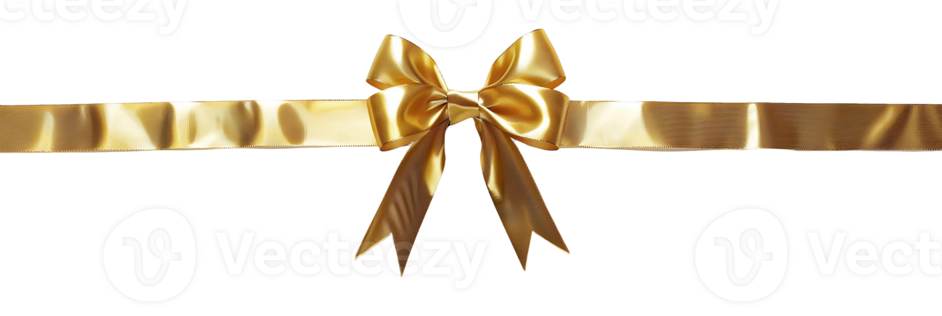 Gold Ribbon and Bow Border Cutout on Transparent png