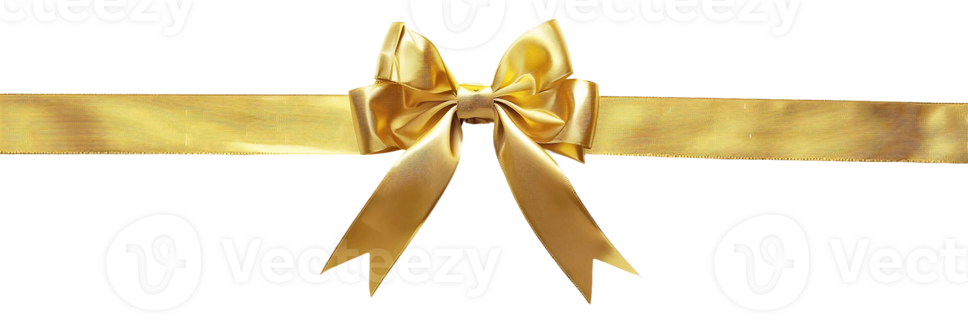Gold Bow with Ribbon Border Clear Background png