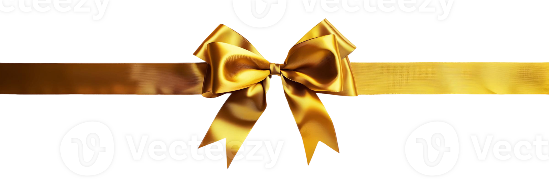 Gold Bow with Ribbon Border on Transparent Background png