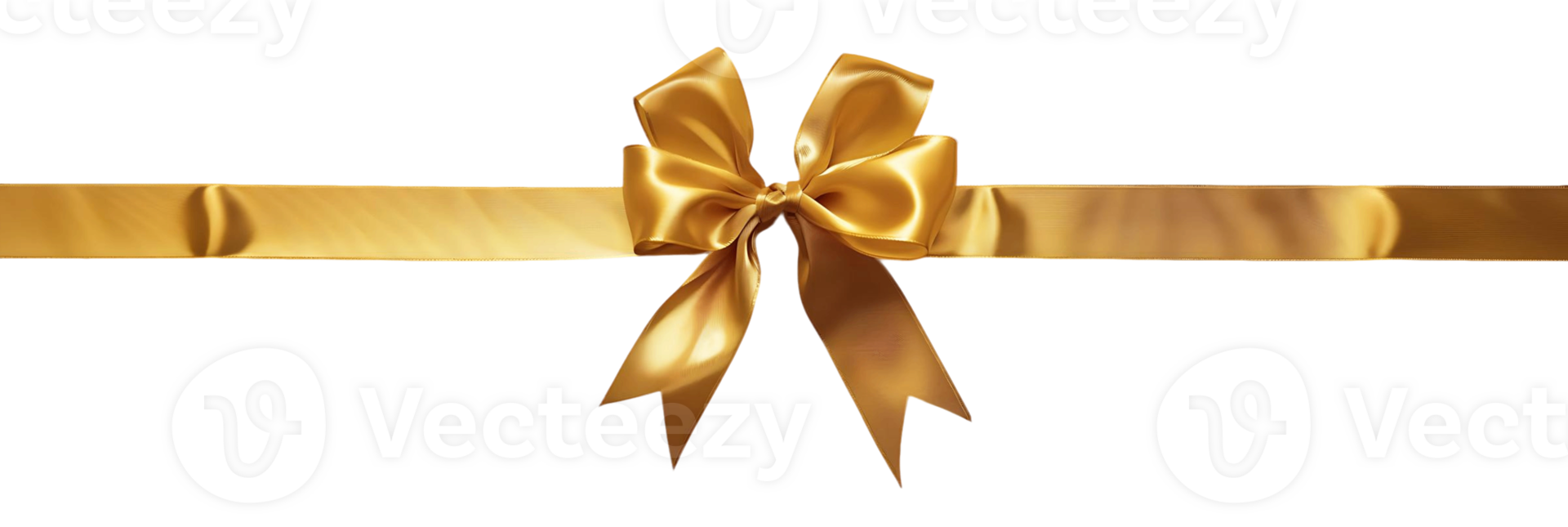 Gold Bow and Ribbon Border Isolated on Transparent Background png