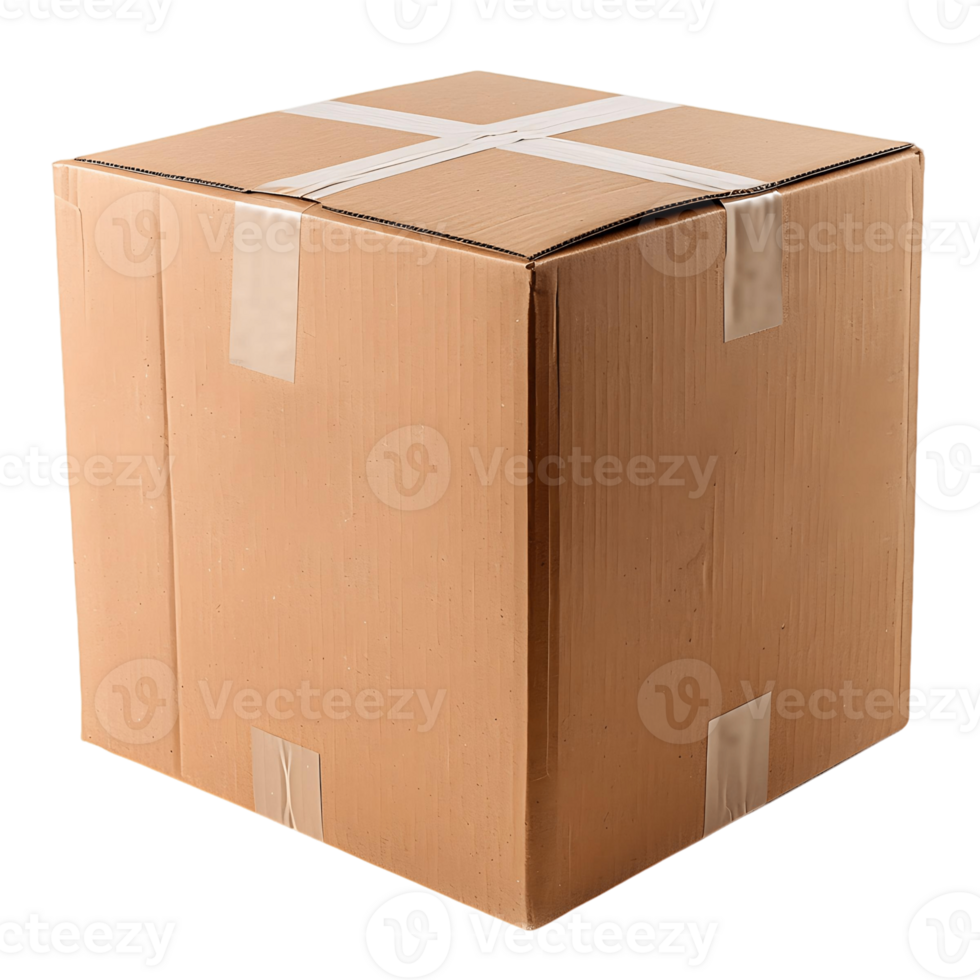 Transparent Background Cardboard Box for Shipping png