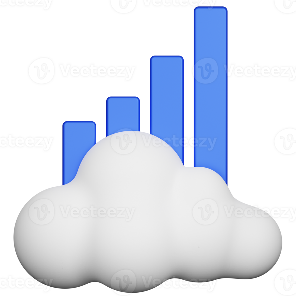 Cloud Growth Graph 3D Illustration png